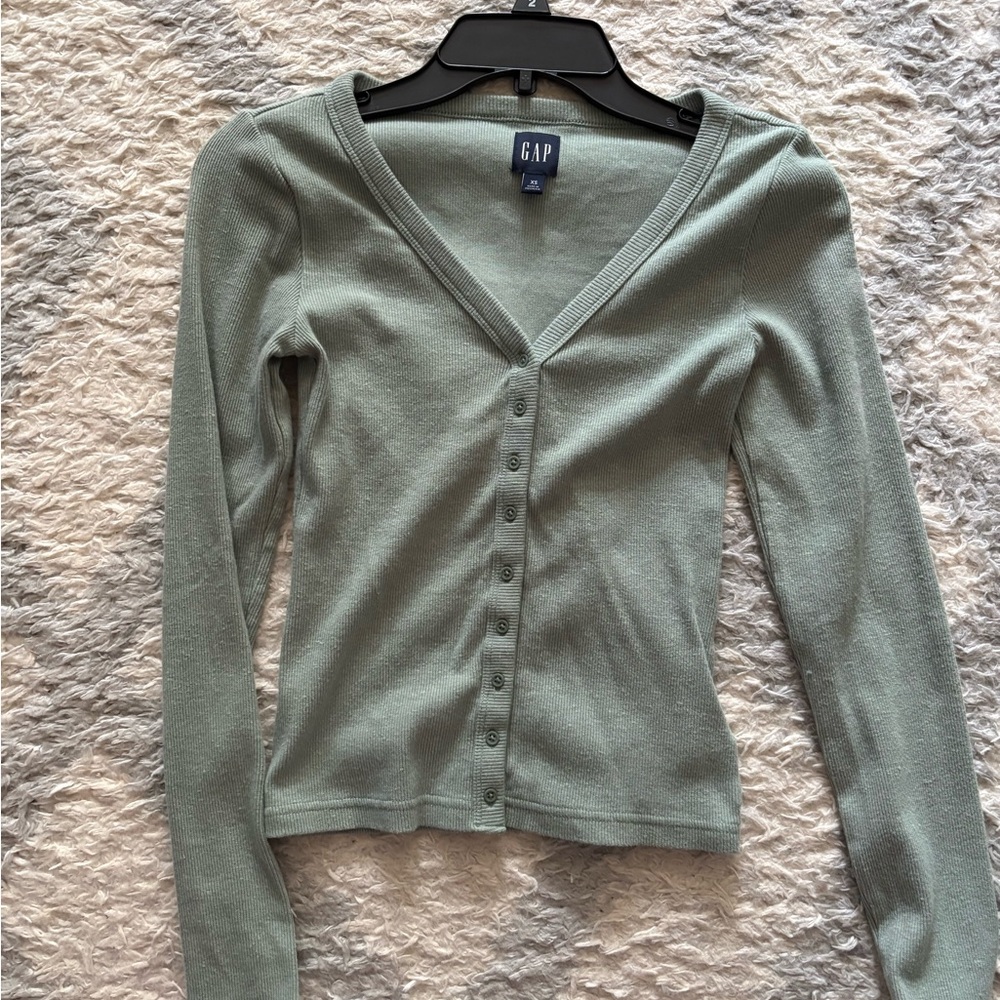 GAP Sage Green V-Neck Cardigan